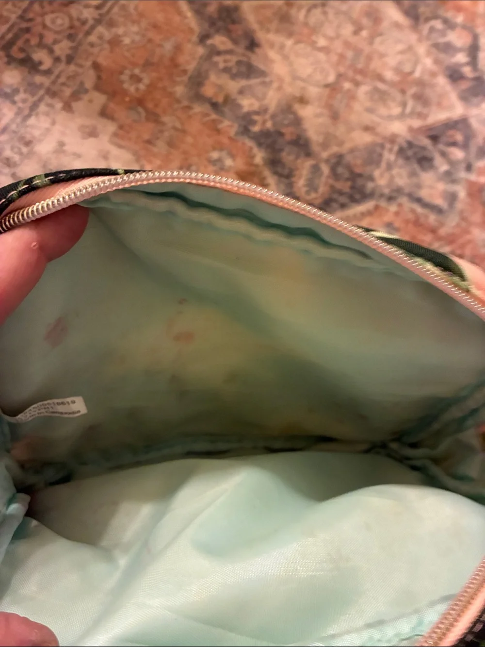 Sophia Joy‎ Pink & Green Tropical Leaf Cosmetic Pouch